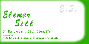 elemer sill business card